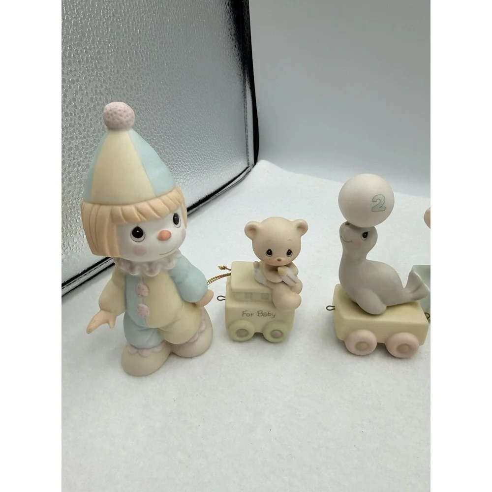 Enesco Precious Moments Birthday Train Newborn - 8‎ Yrs old & Clown VTG 1985